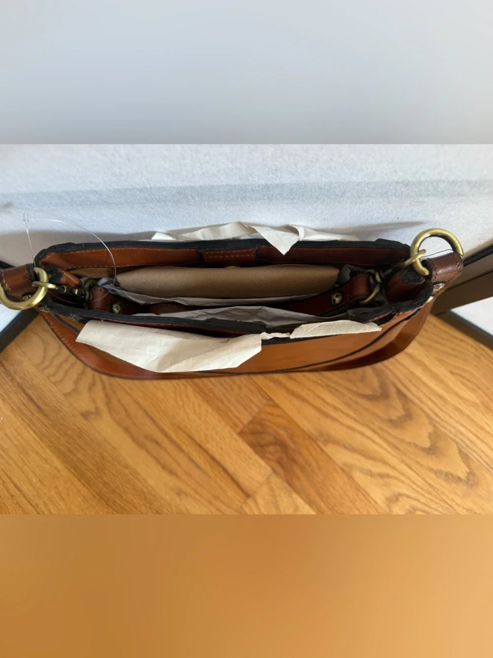 Patricia Nash Caletta Hobo Cognac Leather NWT Crossbody P135706 Dust Bag